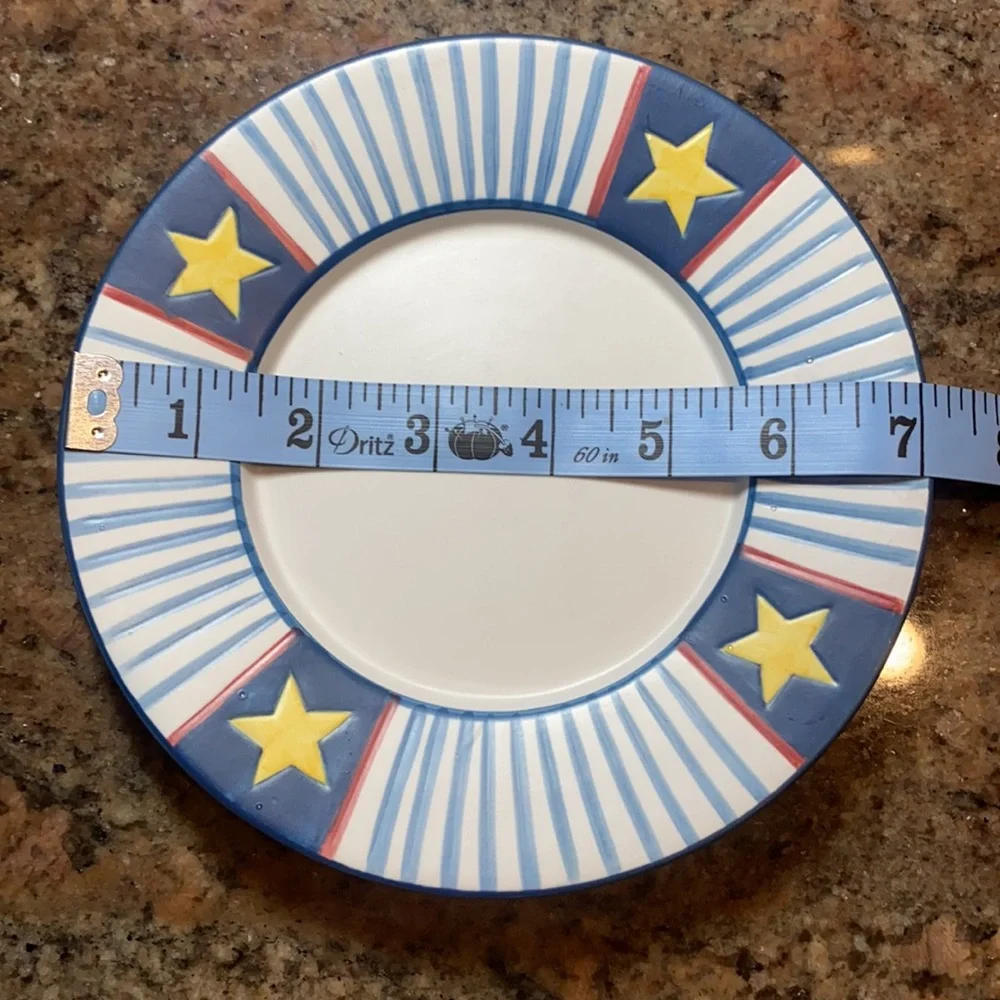 Yankee Candle Jar Base Plate, Stars & Stripes Design, 7” diameter, Ex Cond., NWT